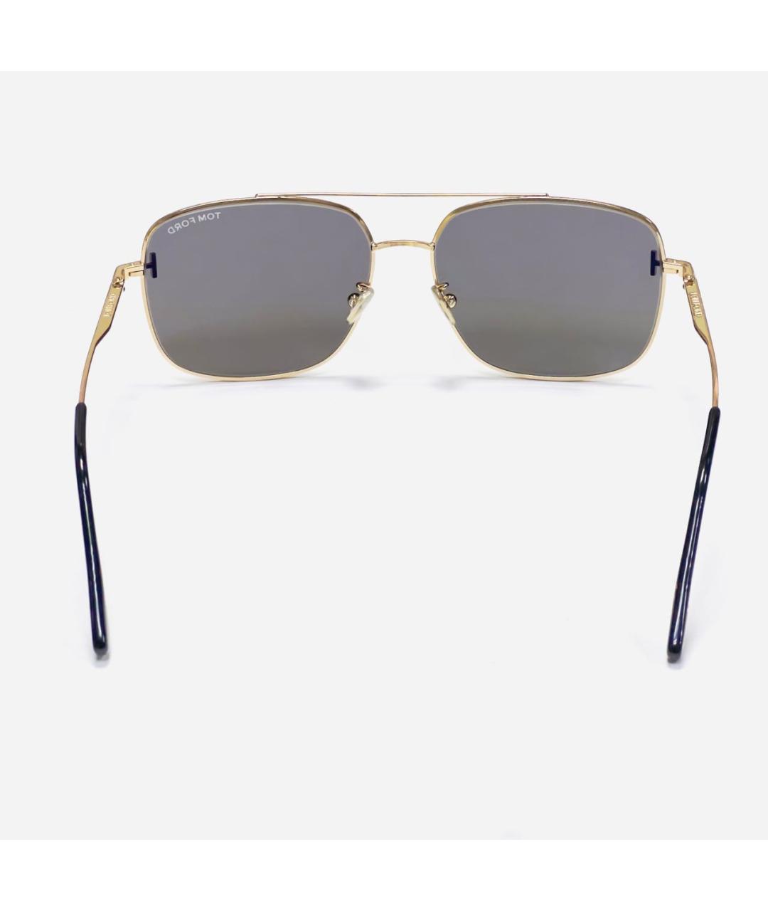 TOM FORD Золотые металлические солнцезащитные очки, фото 7
