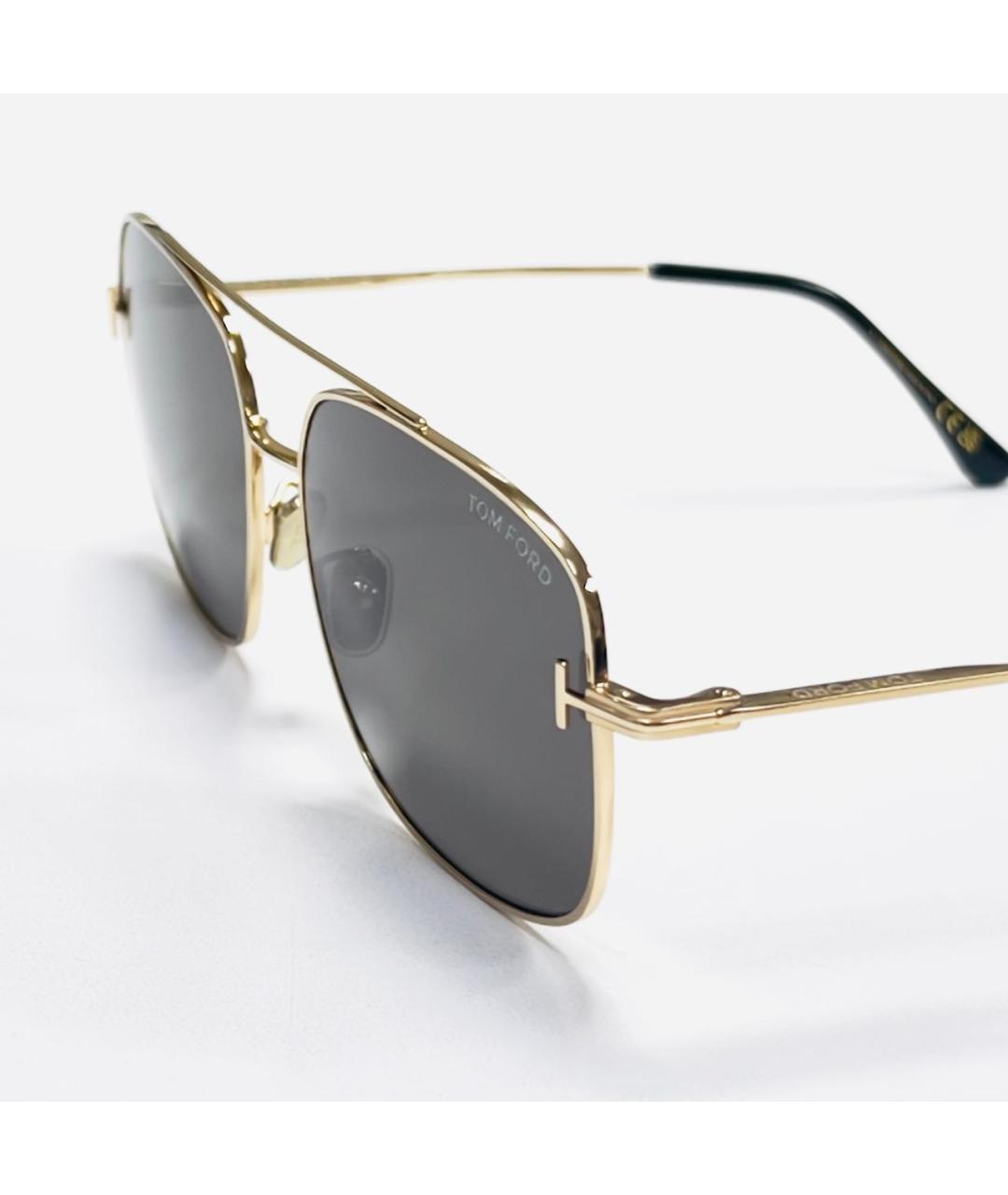 TOM FORD Золотые металлические солнцезащитные очки, фото 3