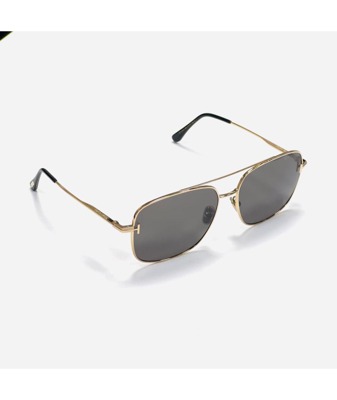 TOM FORD Золотые металлические солнцезащитные очки, фото 2
