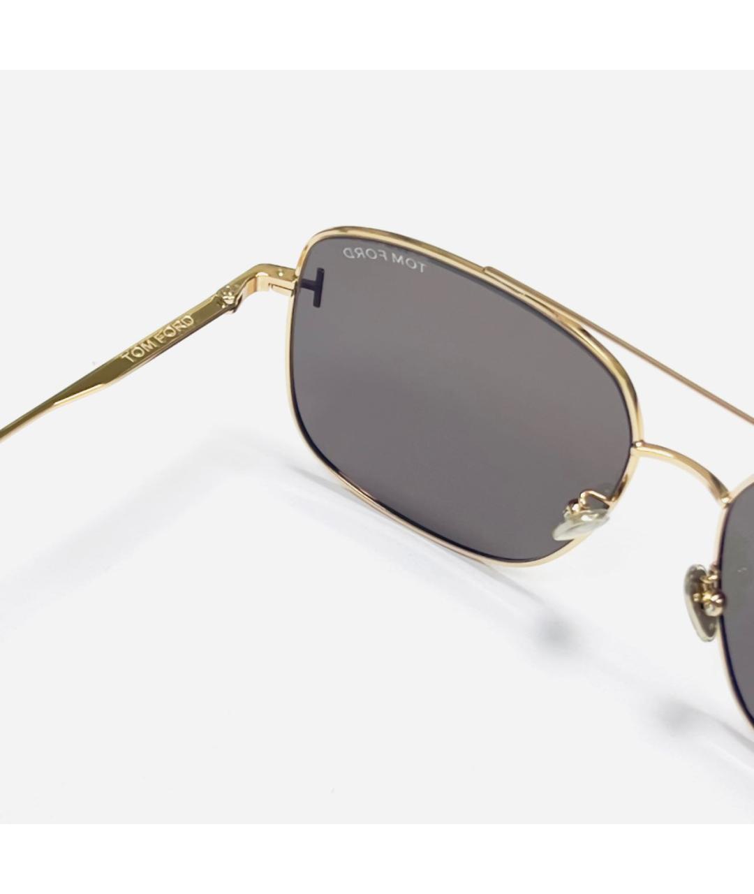 TOM FORD Золотые металлические солнцезащитные очки, фото 8