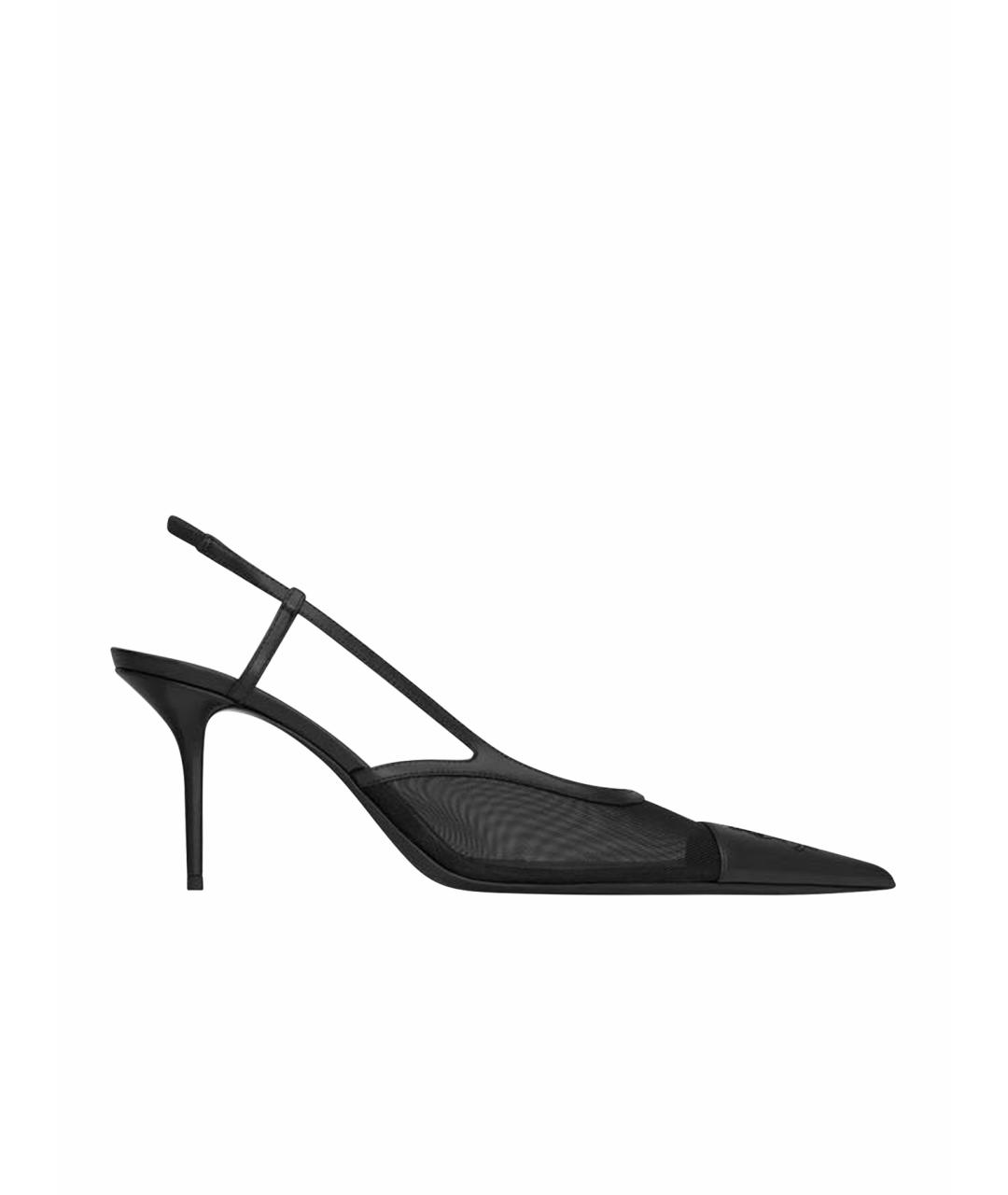 SAINT LAURENT Черные кожаные туфли, фото 1