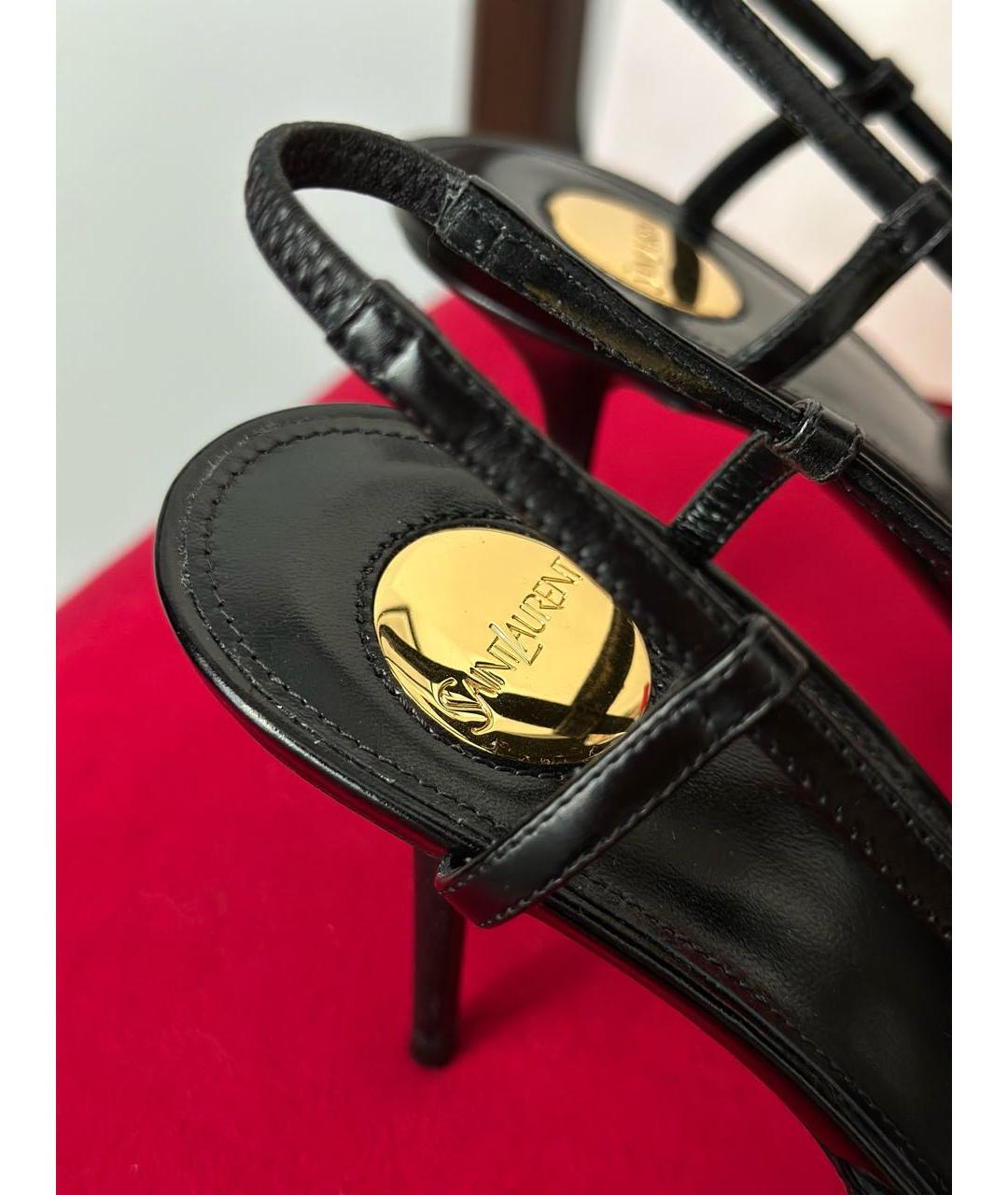 SAINT LAURENT Черные кожаные туфли, фото 5
