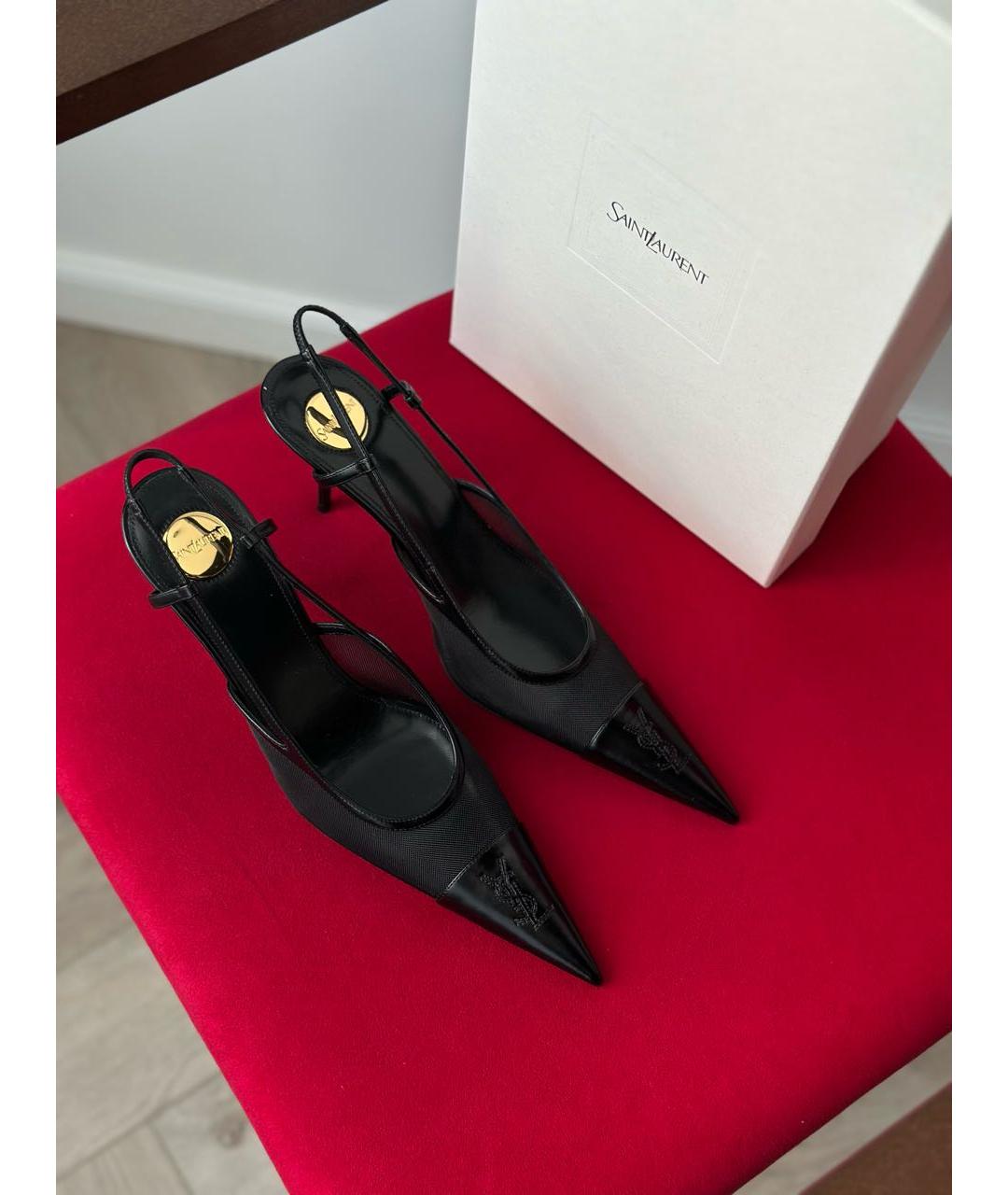 SAINT LAURENT Черные кожаные туфли, фото 7