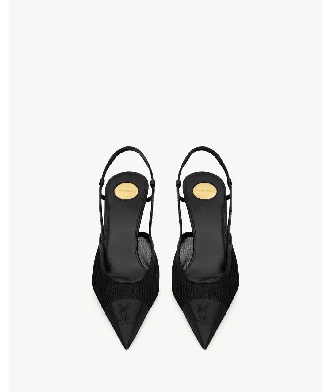 SAINT LAURENT Черные кожаные туфли, фото 2