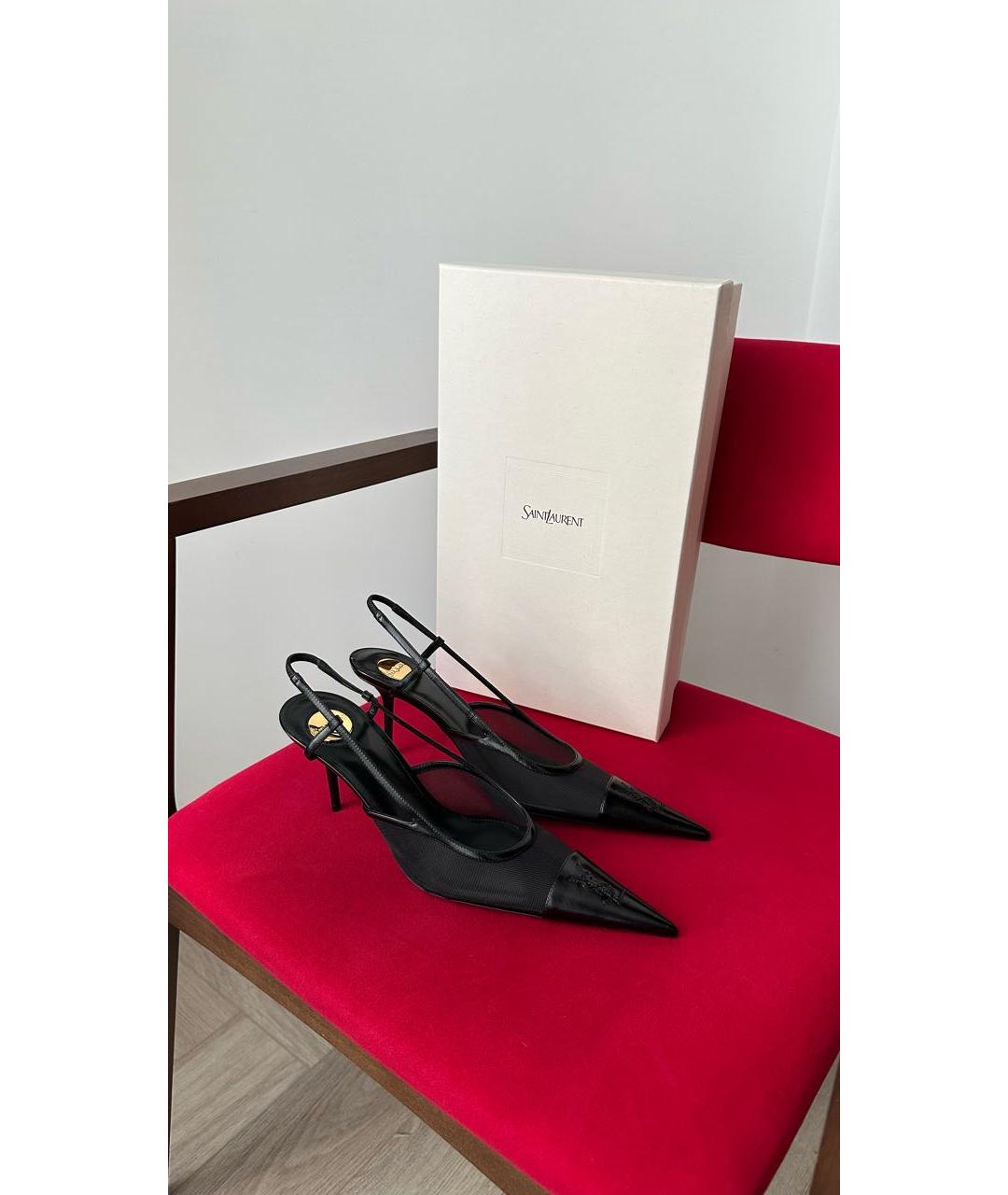 SAINT LAURENT Черные кожаные туфли, фото 3