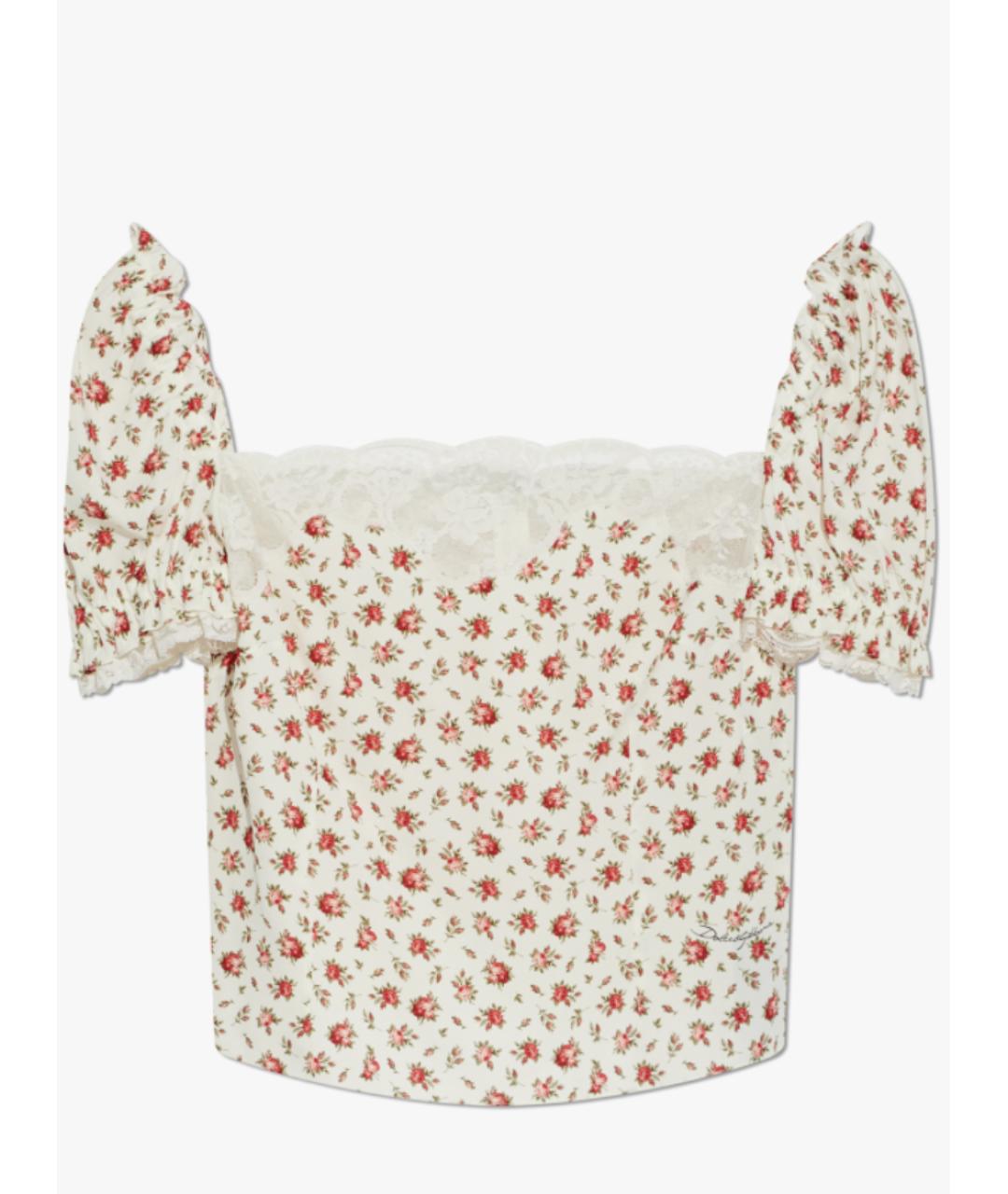 DOLCE&GABBANA Белый шелковый костюм с юбками, фото 4