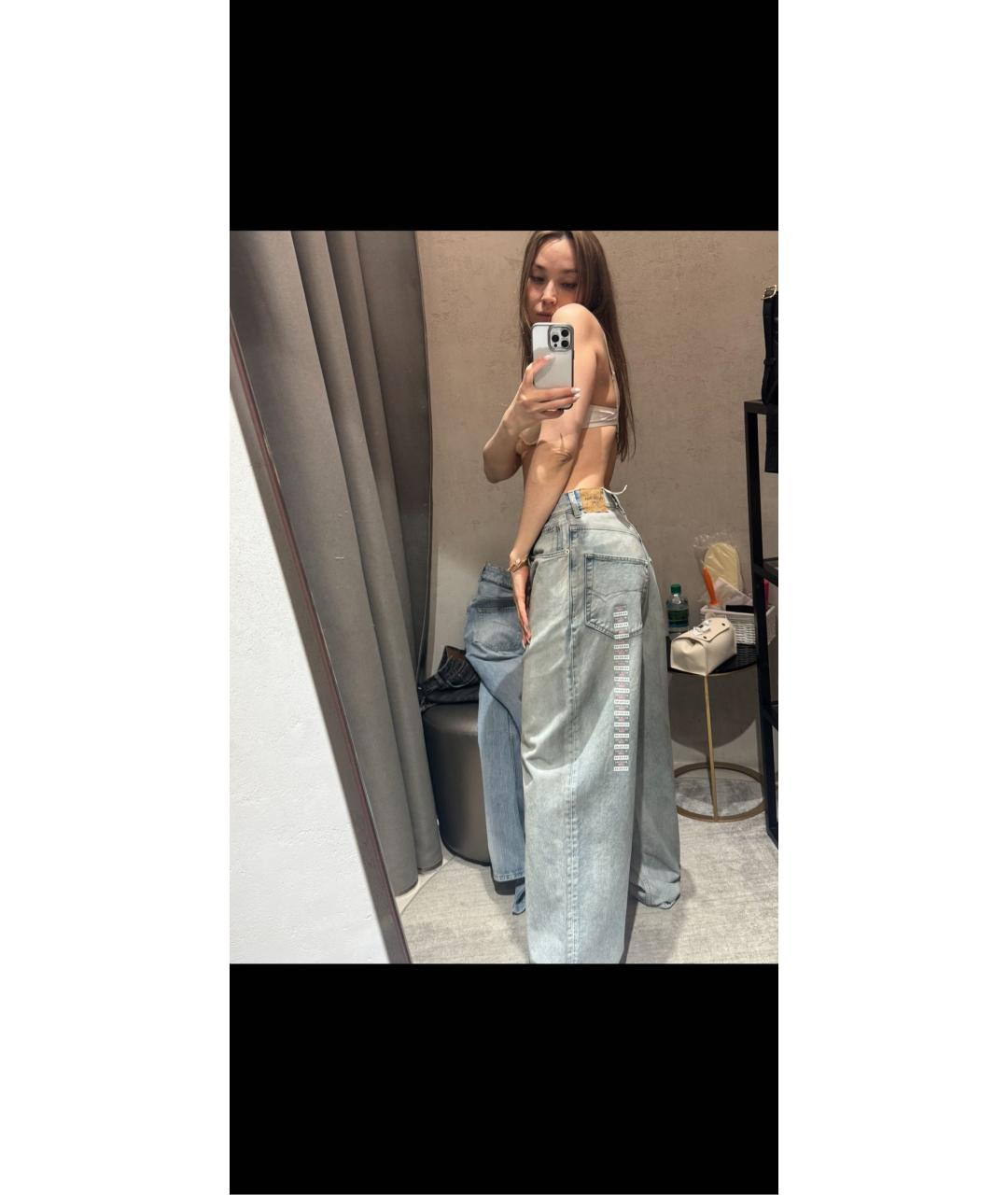 BALENCIAGA Голубые хлопковые прямые джинсы, фото 6
