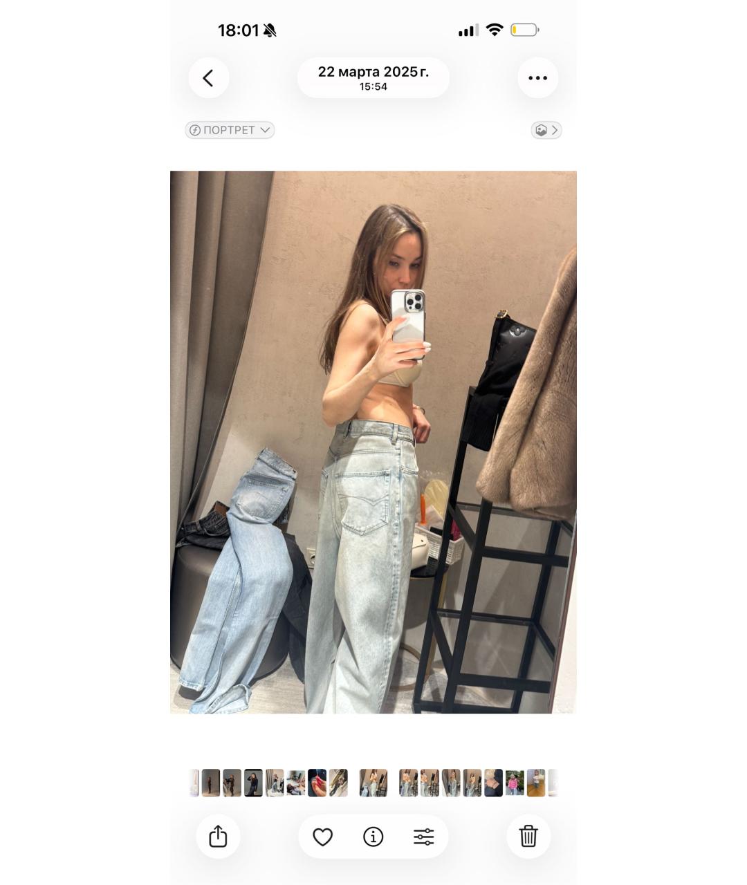 BALENCIAGA Голубые хлопковые прямые джинсы, фото 7