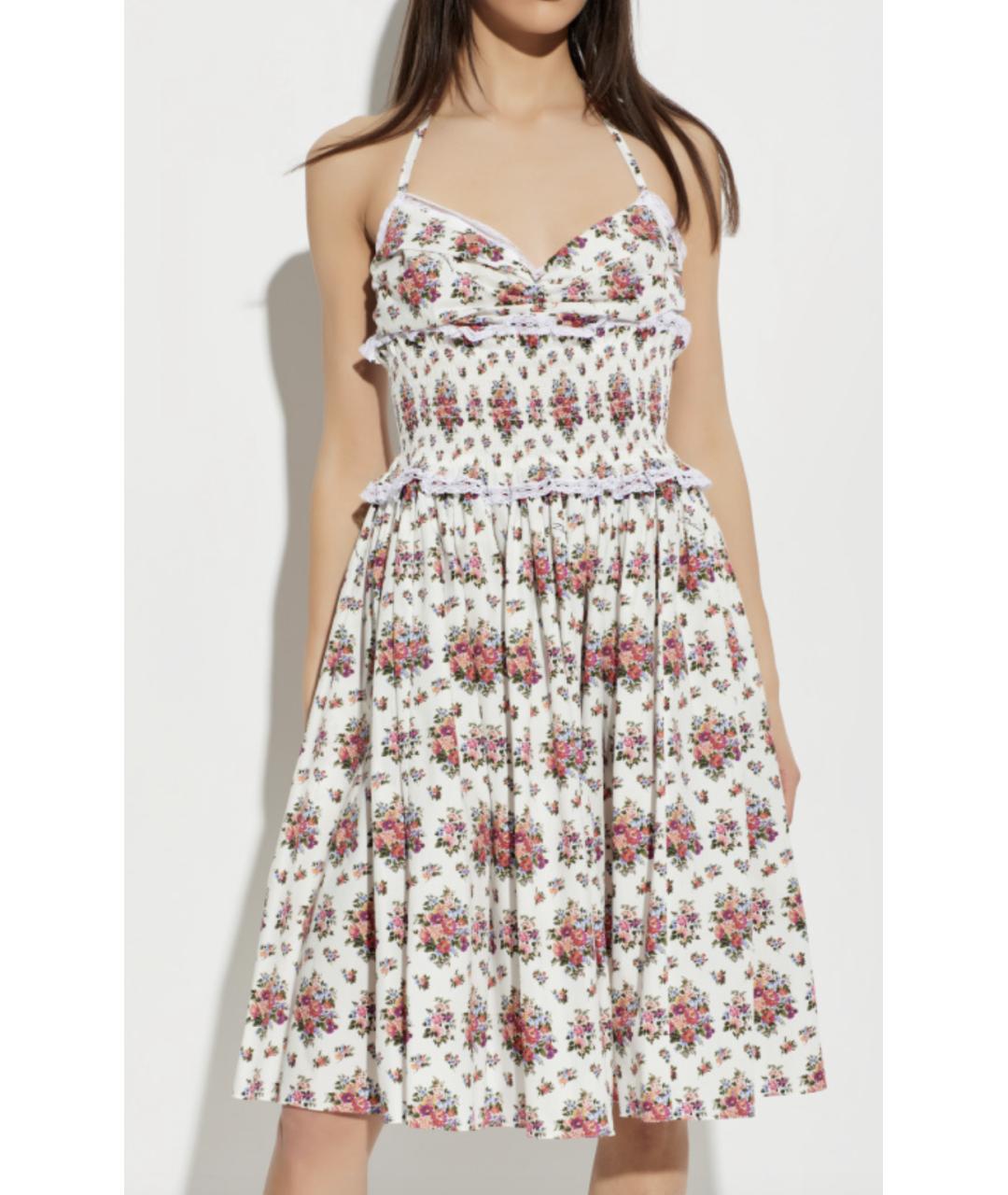 DOLCE&GABBANA Белое хлопковое повседневное платье, фото 2