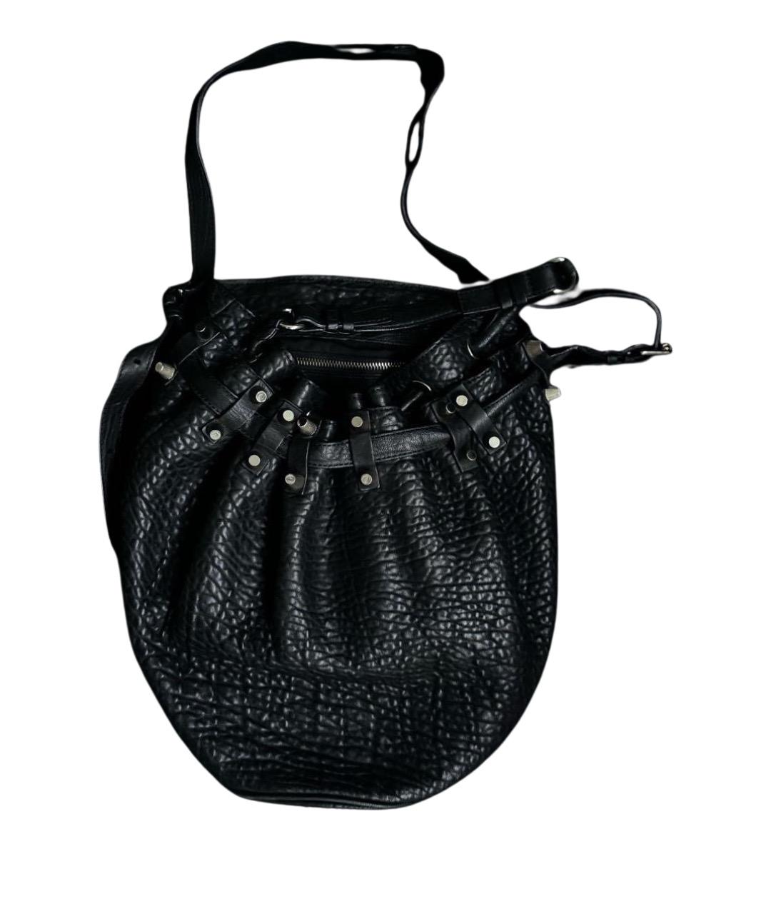 ALEXANDER WANG Черная кожаная сумка через плечо, фото 1