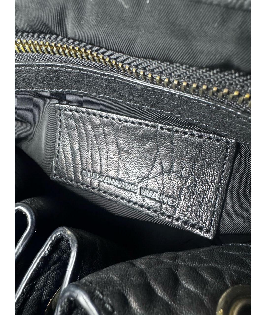 ALEXANDER WANG Черная кожаная сумка через плечо, фото 4