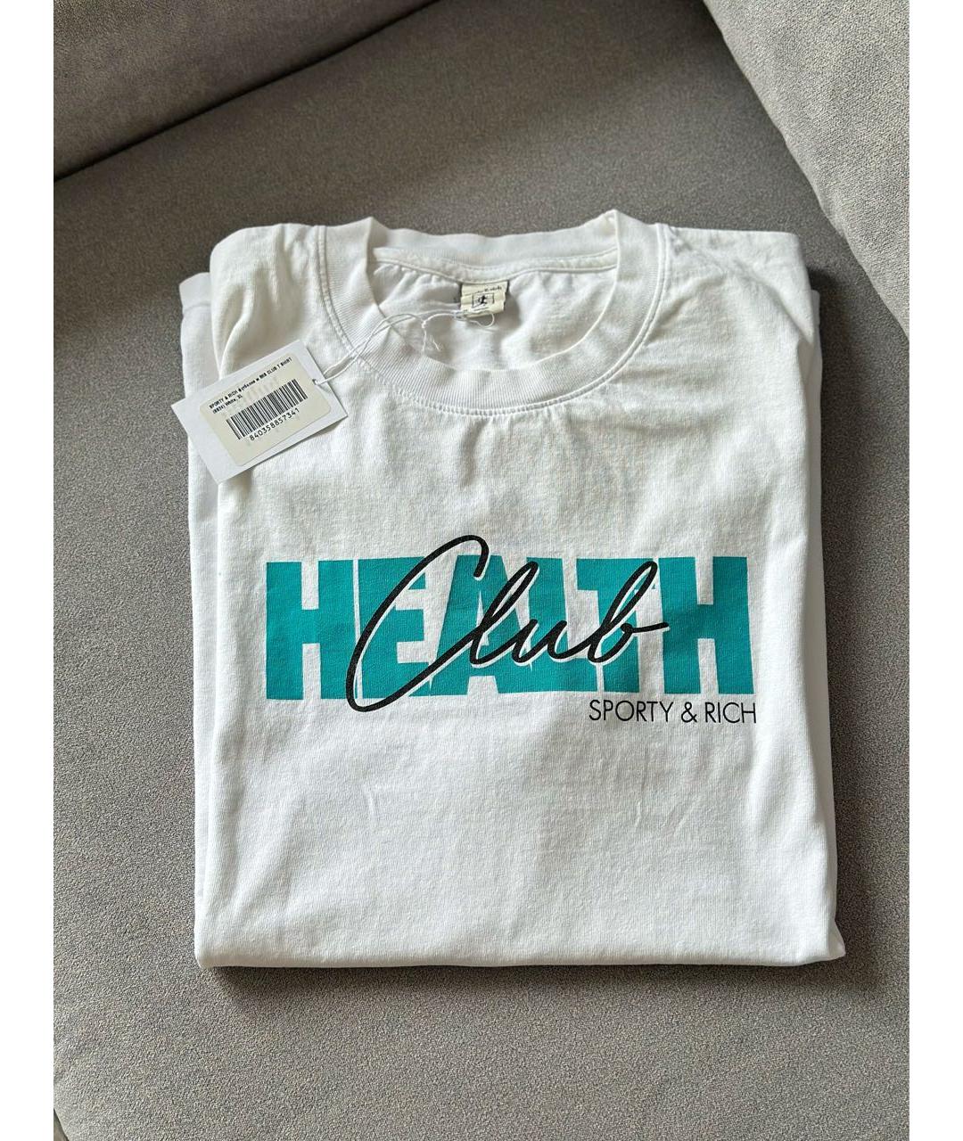 SPORTY AND RICH Белая хлопковая футболка, фото 2