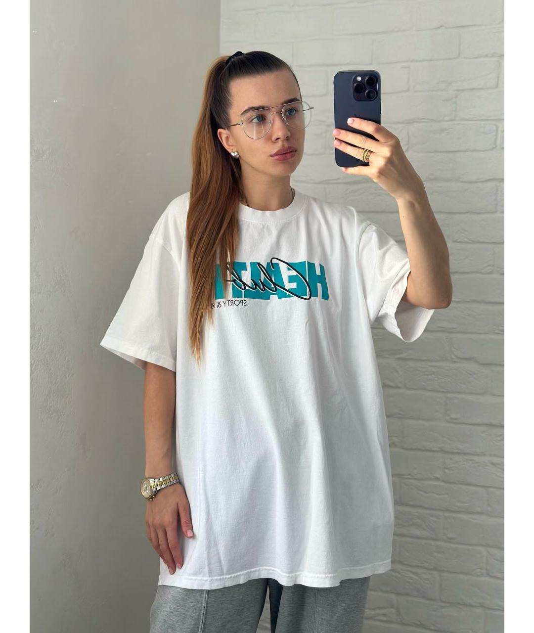 SPORTY AND RICH Белая хлопковая футболка, фото 7