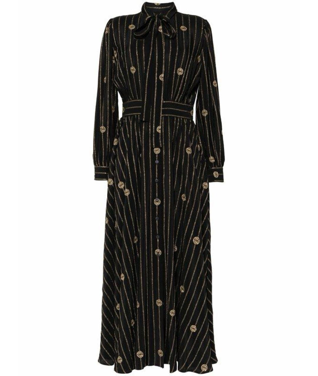 ELIE SAAB Черное шелковое повседневное платье, фото 1