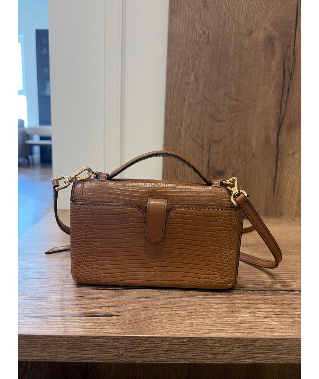 MICHAEL KORS Коричневая кожаная сумка через плечо, фото 3