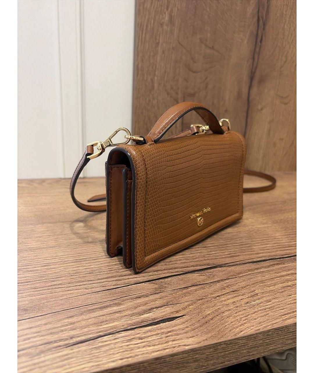 MICHAEL KORS Коричневая кожаная сумка через плечо, фото 2