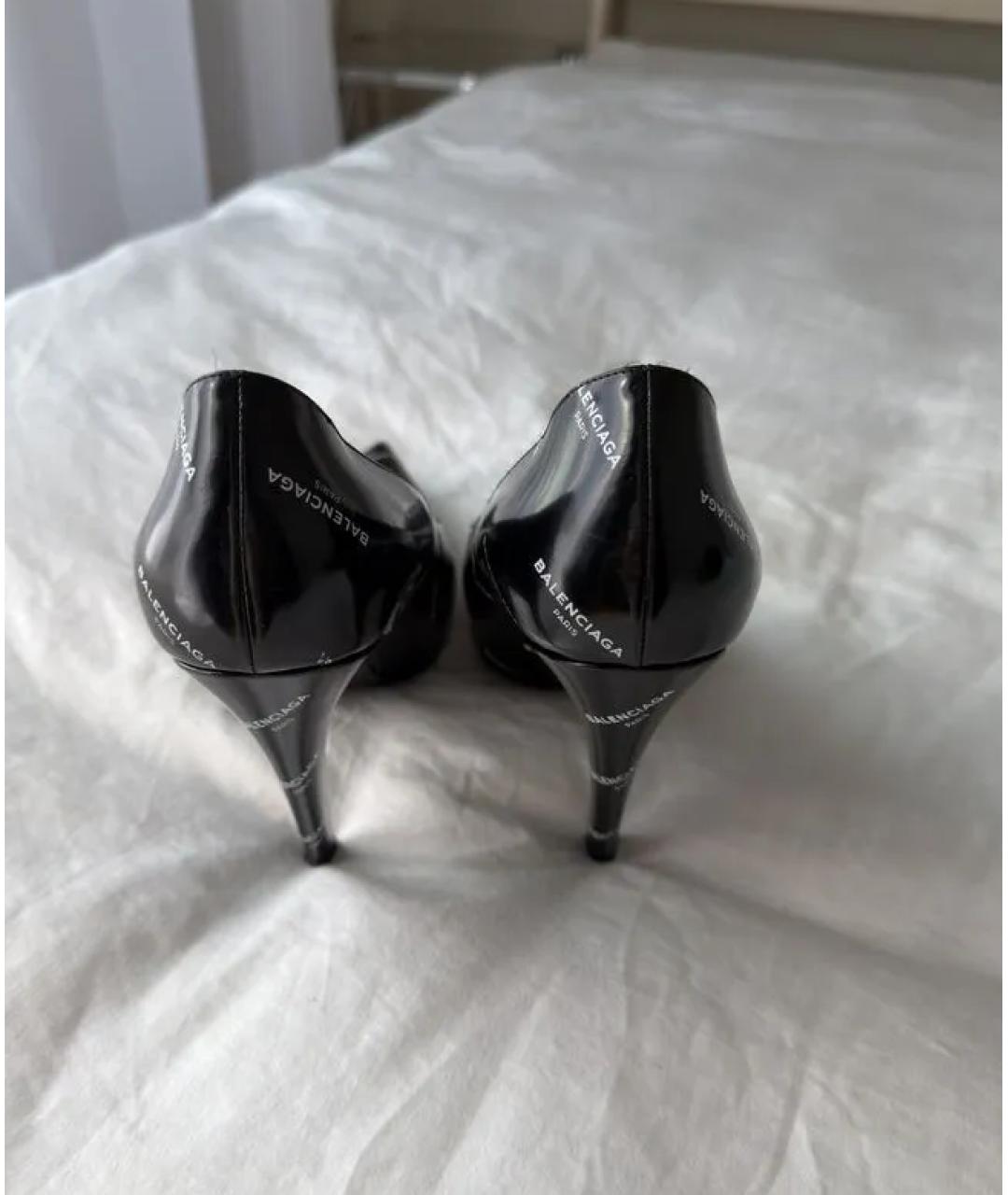 BALENCIAGA Черные кожаные туфли, фото 7