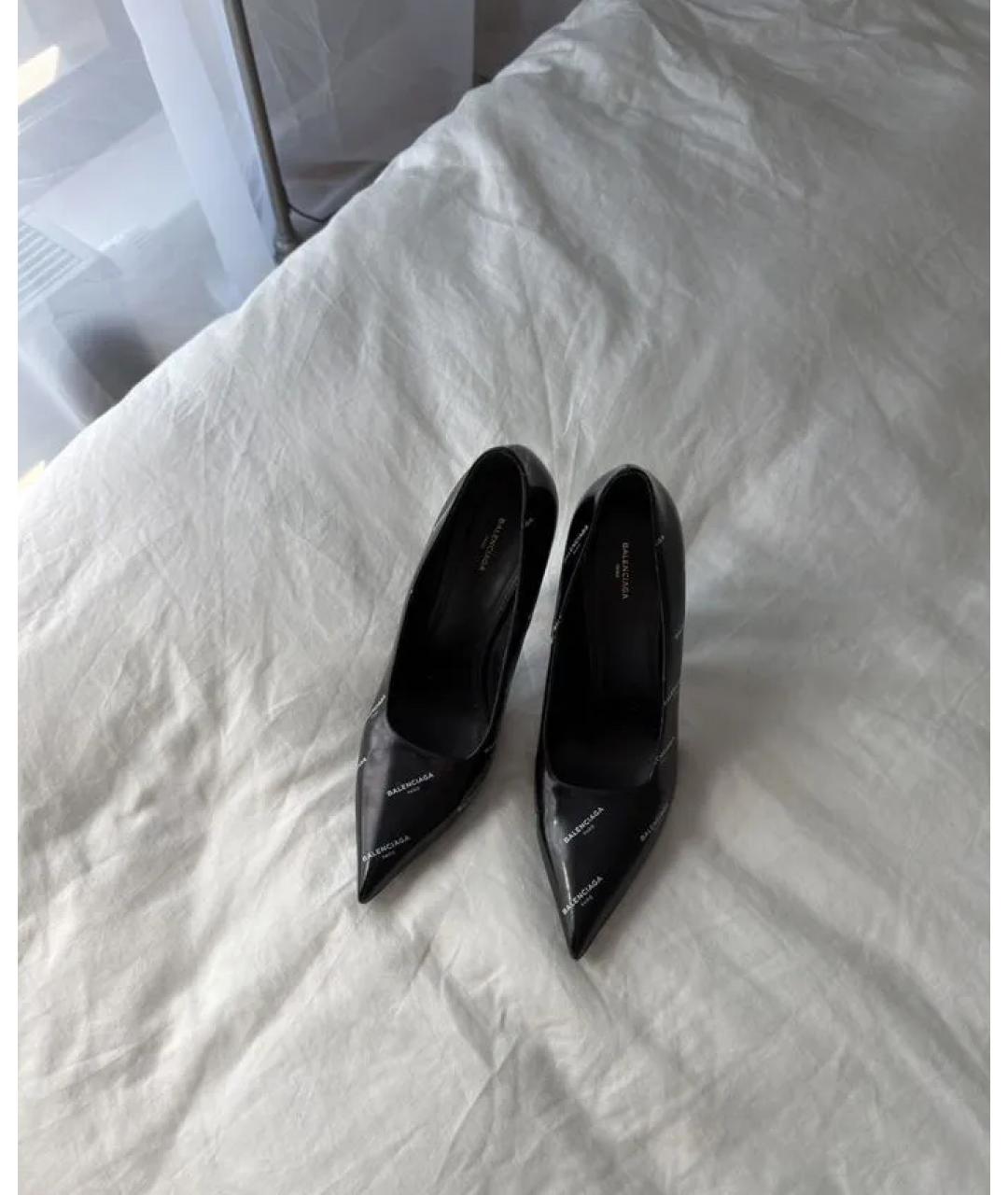BALENCIAGA Черные кожаные туфли, фото 2
