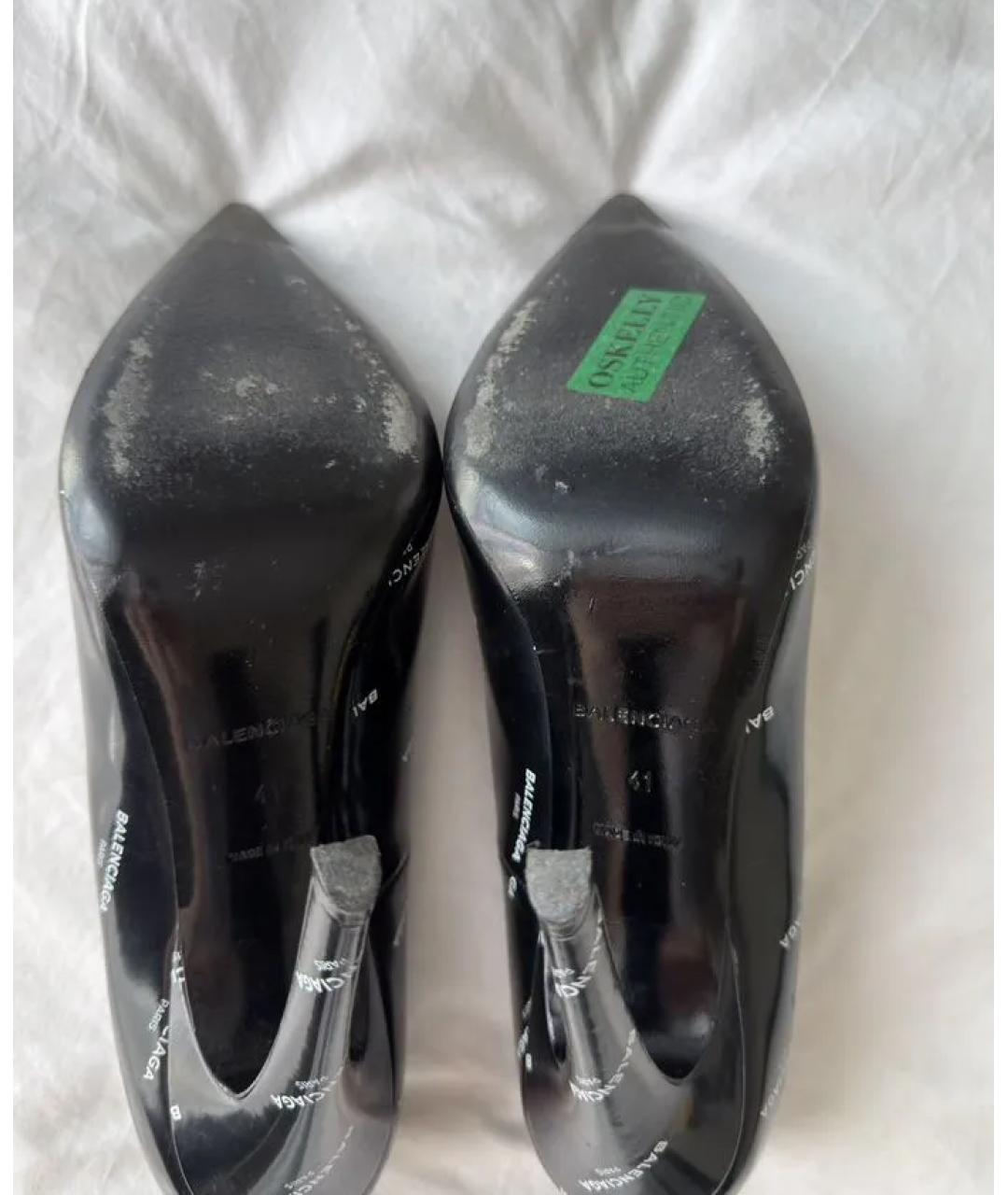BALENCIAGA Черные кожаные туфли, фото 6