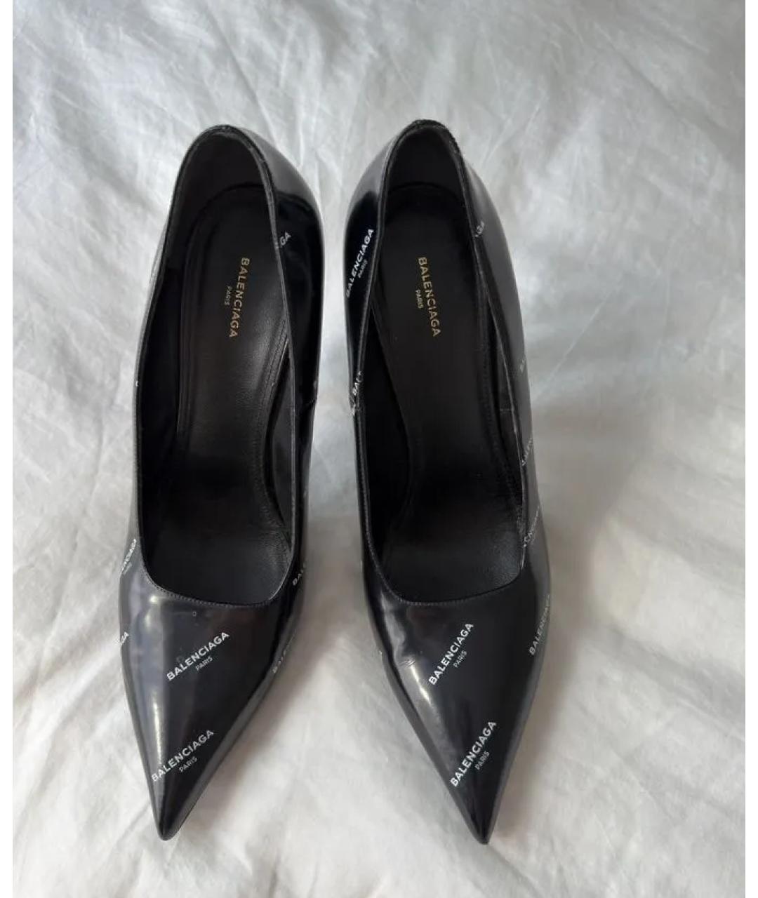 BALENCIAGA Черные кожаные туфли, фото 3