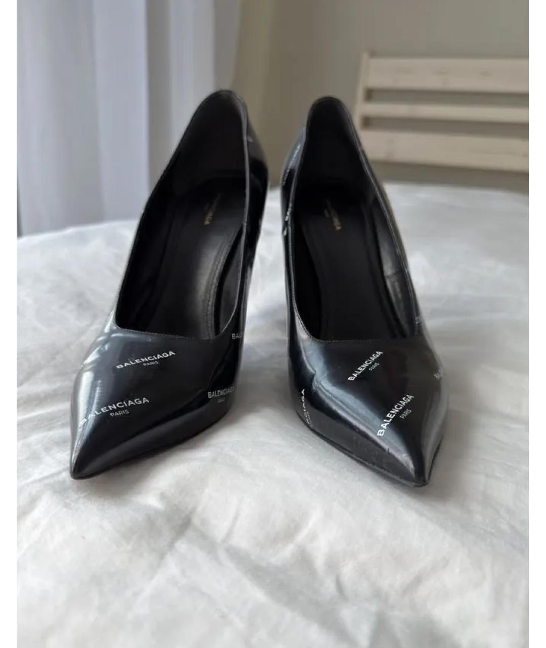 BALENCIAGA Черные кожаные туфли, фото 4