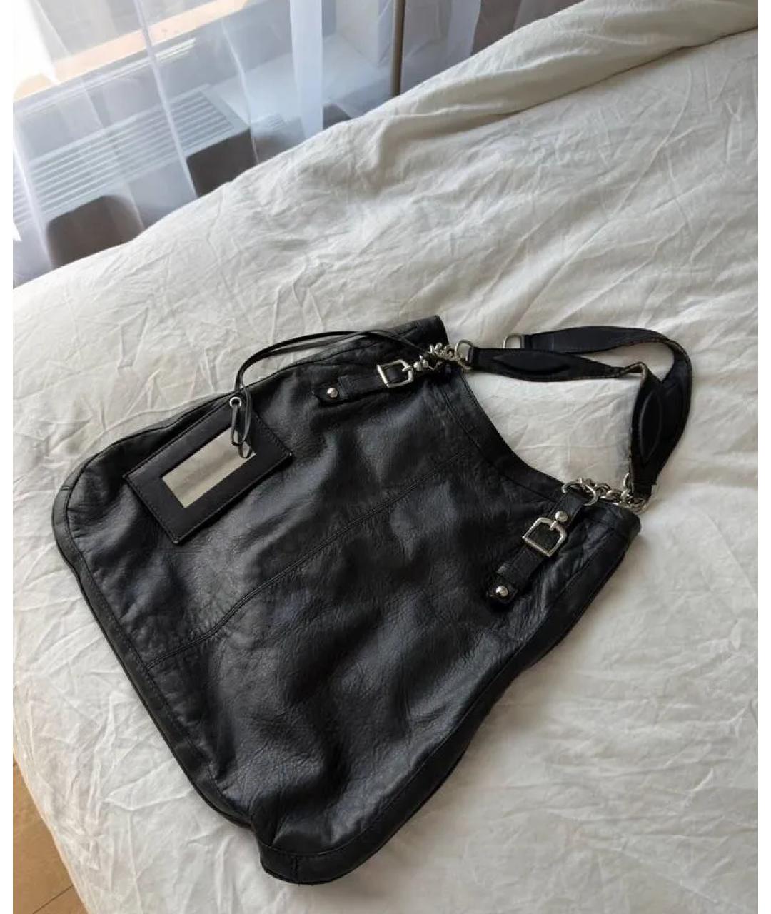 BALENCIAGA Черная кожаная сумка с короткими ручками, фото 4