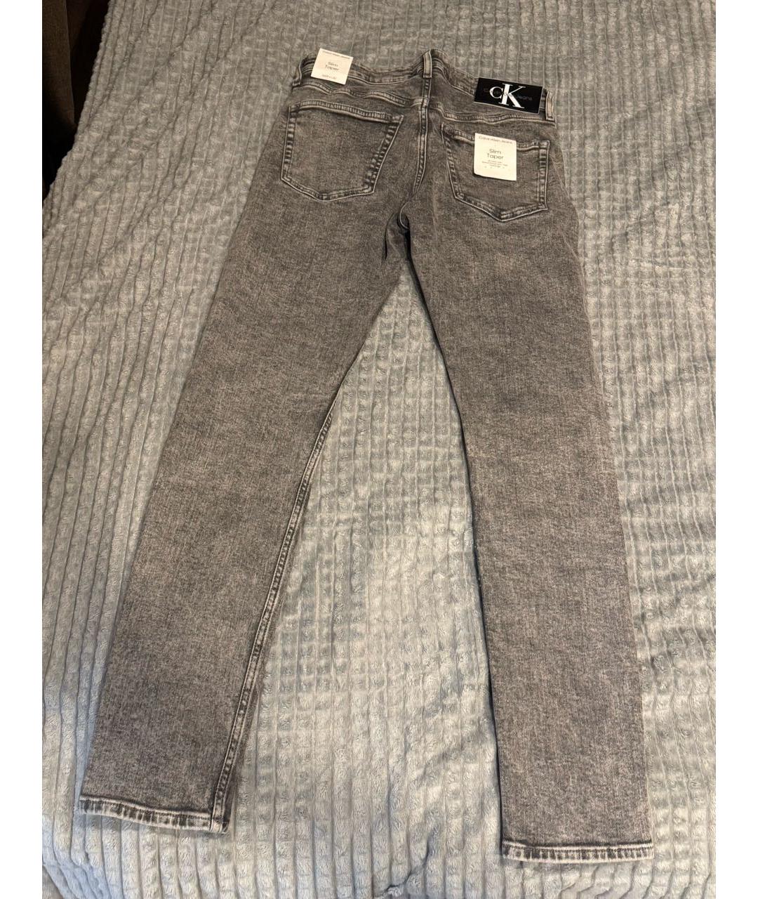 CALVIN KLEIN Антрацитовые хлопковые джинсы скинни, фото 2
