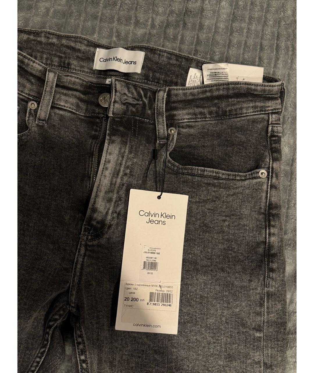 CALVIN KLEIN Антрацитовые хлопковые джинсы скинни, фото 4