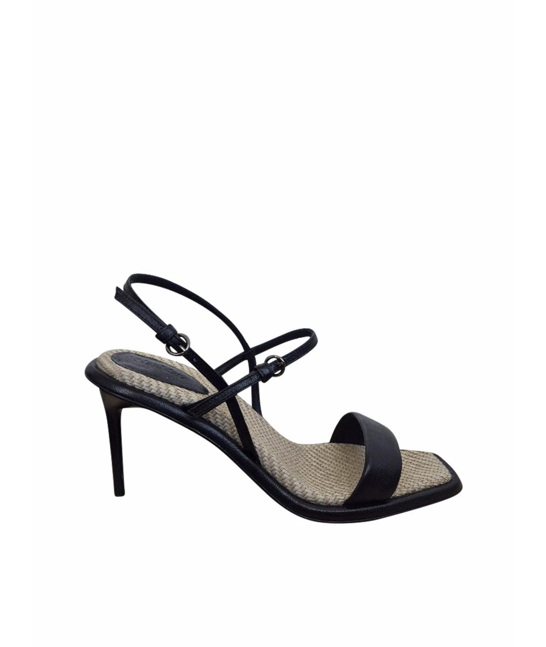 MAX MARA Черные кожаные босоножки, фото 11