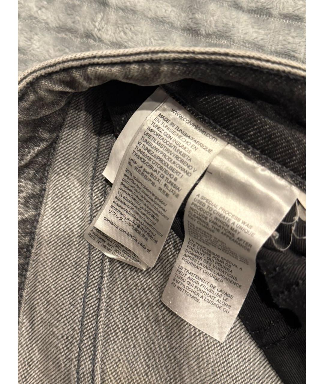 CALVIN KLEIN Антрацитовые хлопковые прямые джинсы, фото 4