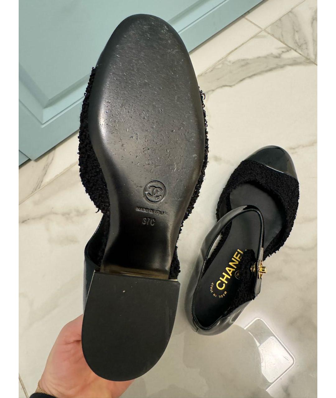 CHANEL Черные кожаные туфли, фото 7