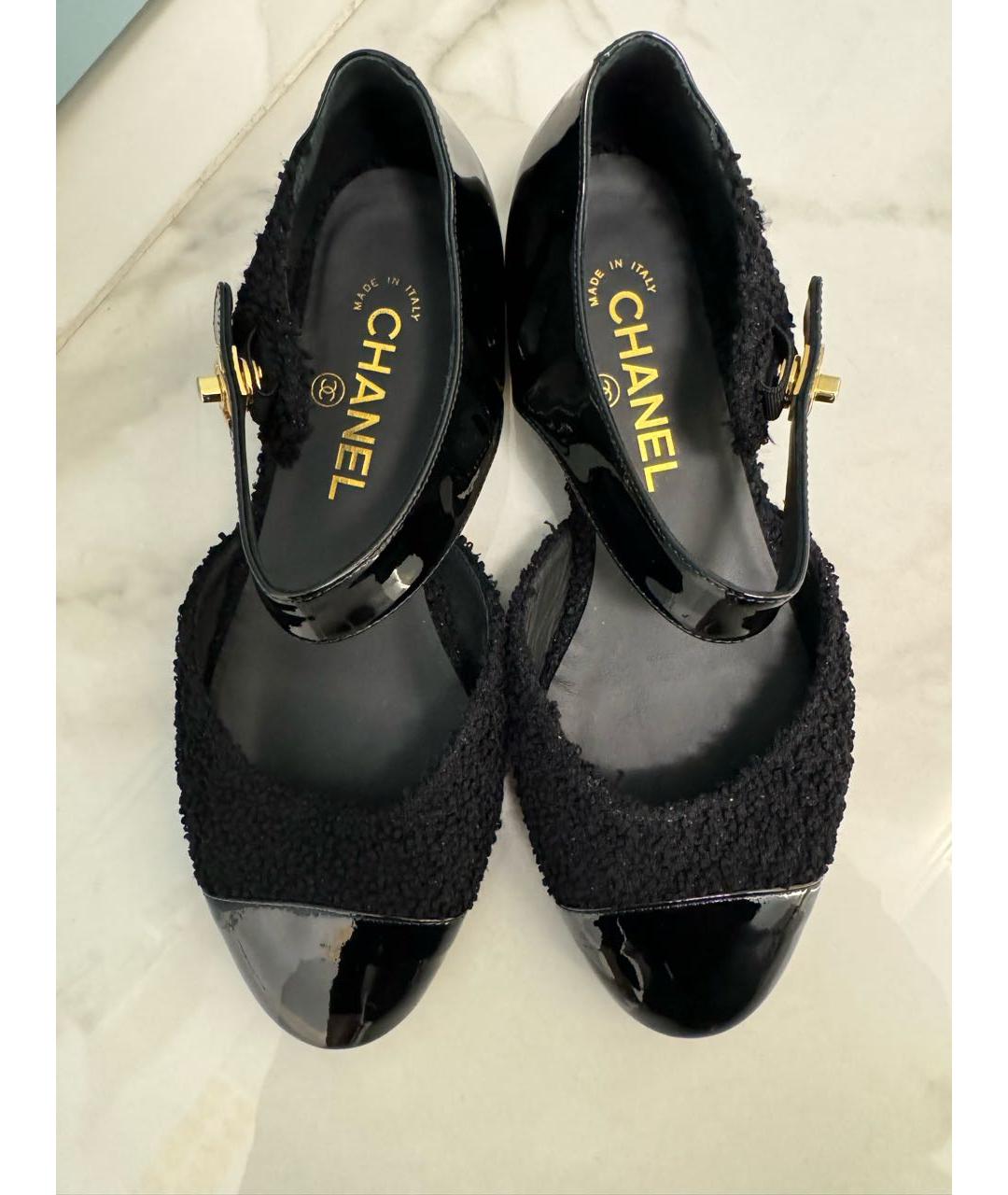 CHANEL Черные кожаные туфли, фото 4