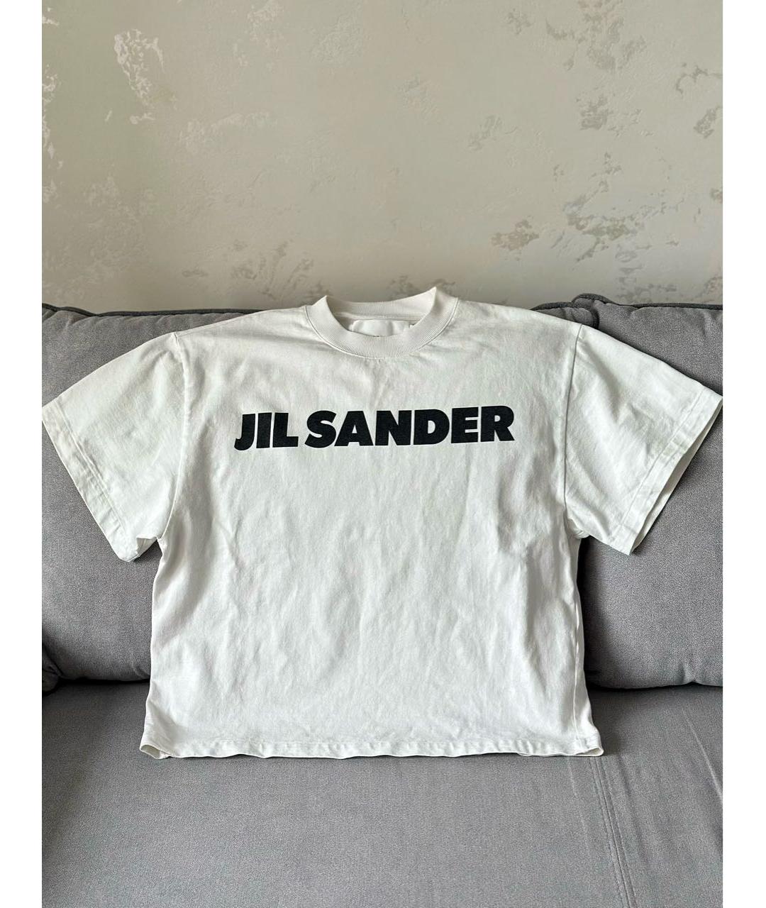 JIL SANDER Белая хлопковая футболка, фото 3