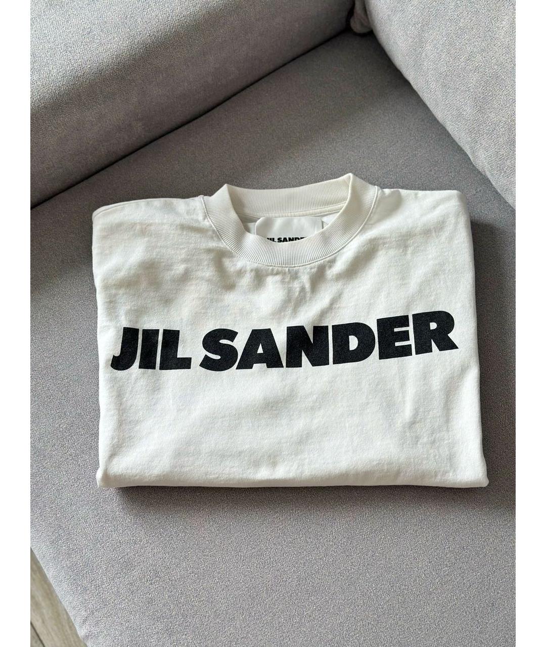 JIL SANDER Белая хлопковая футболка, фото 2