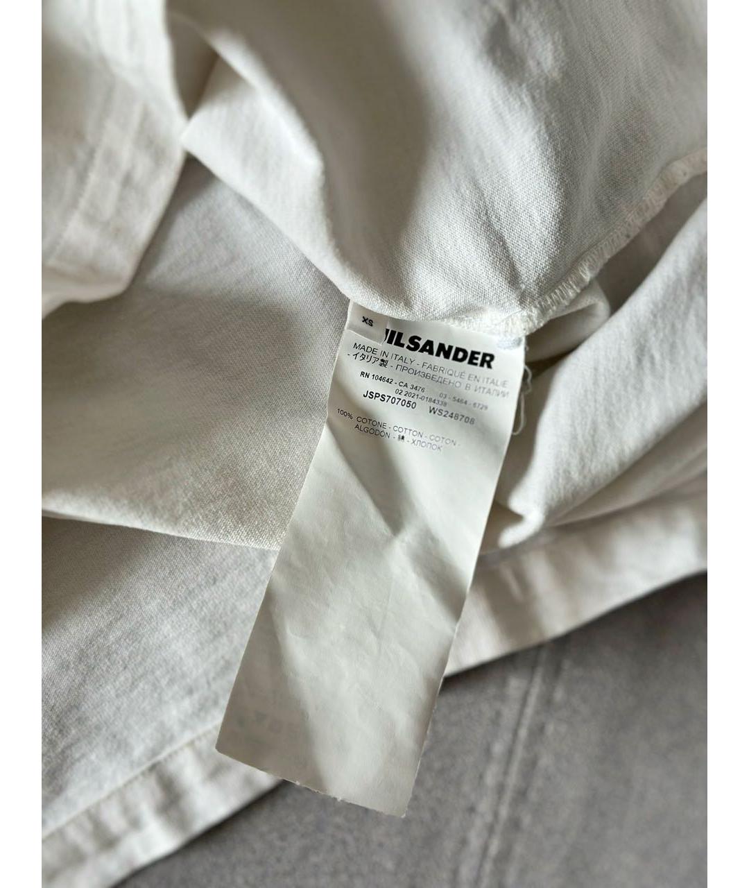 JIL SANDER Белая хлопковая футболка, фото 6