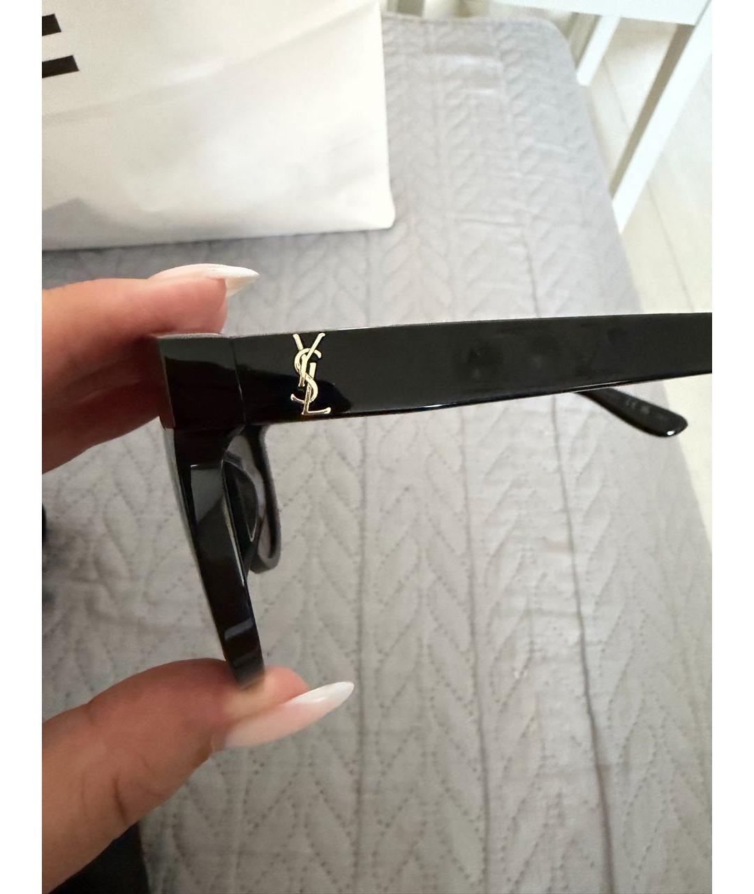SAINT LAURENT Черные пластиковые солнцезащитные очки, фото 3