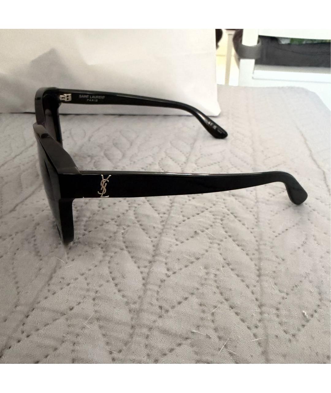 SAINT LAURENT Черные пластиковые солнцезащитные очки, фото 4