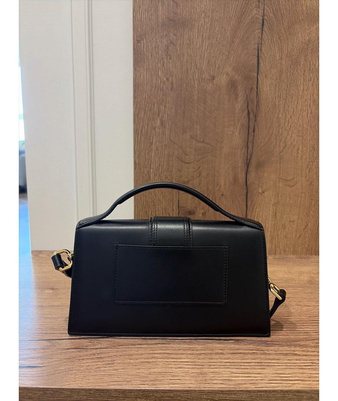 JACQUEMUS Черная кожаная сумка с короткими ручками, фото 3