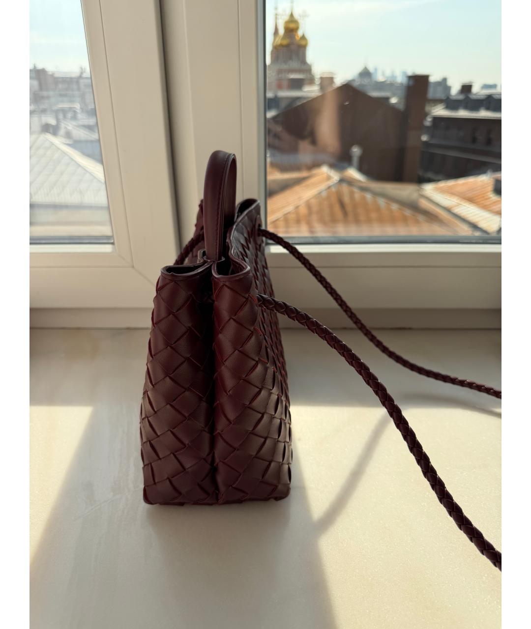 BOTTEGA VENETA Бордовая кожаная поясная сумка, фото 2