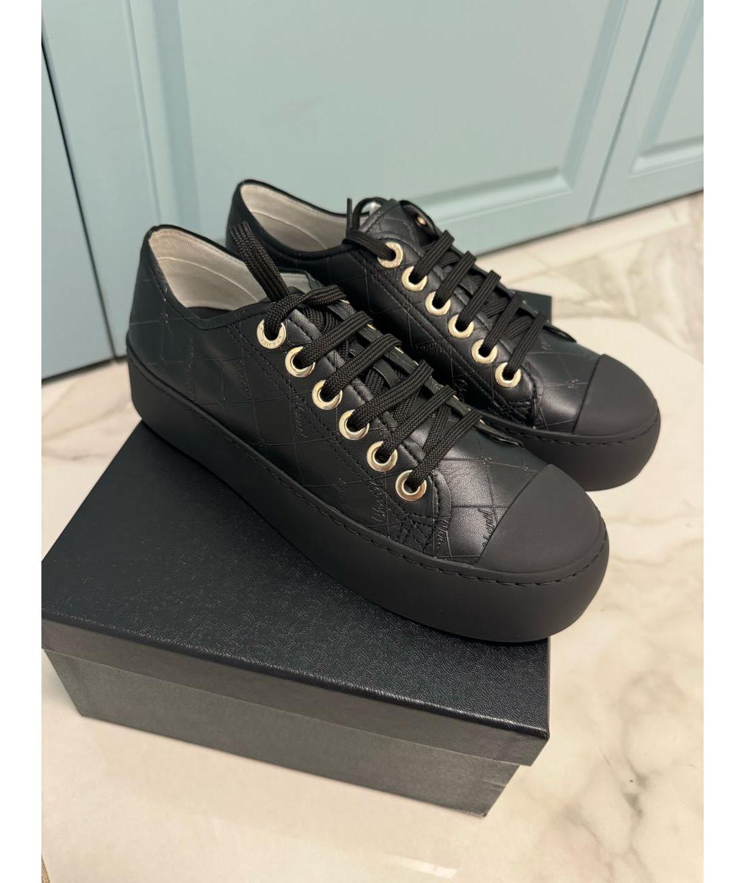 CHANEL Черные кожаные кеды, фото 6