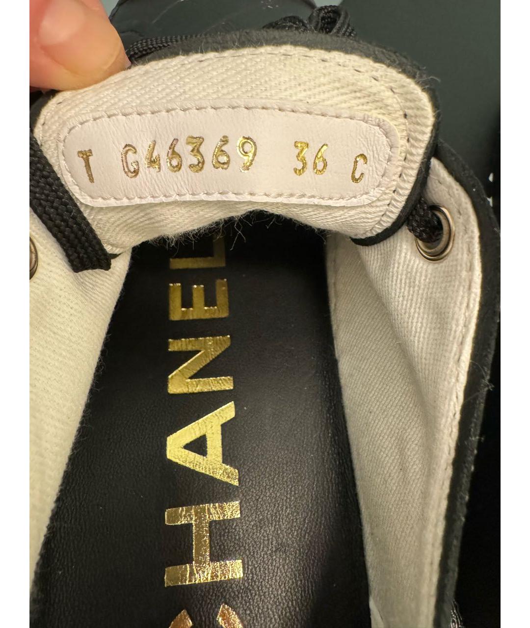 CHANEL Черные кожаные кеды, фото 5