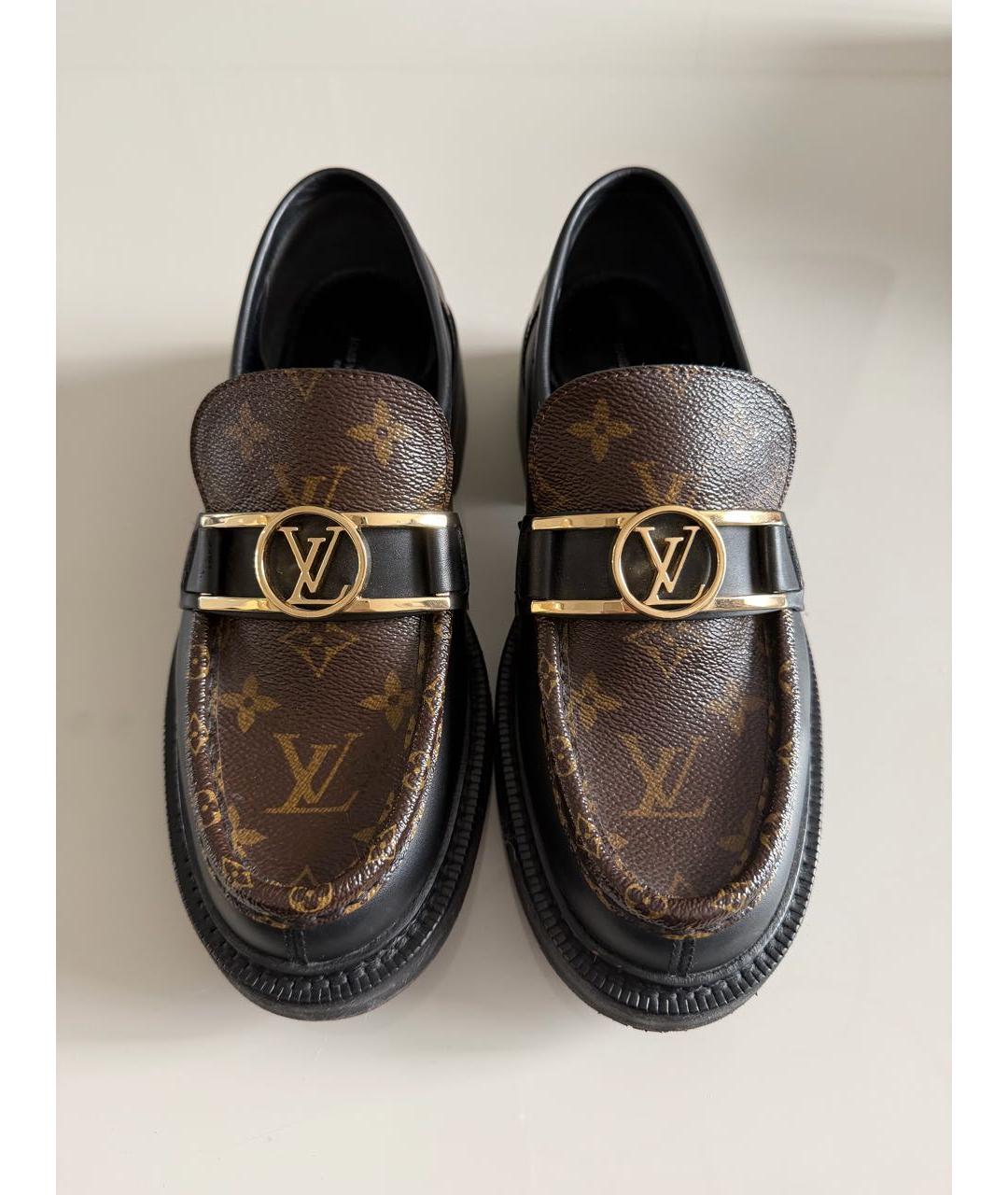 LOUIS VUITTON Коричневые кожаные лоферы, фото 2