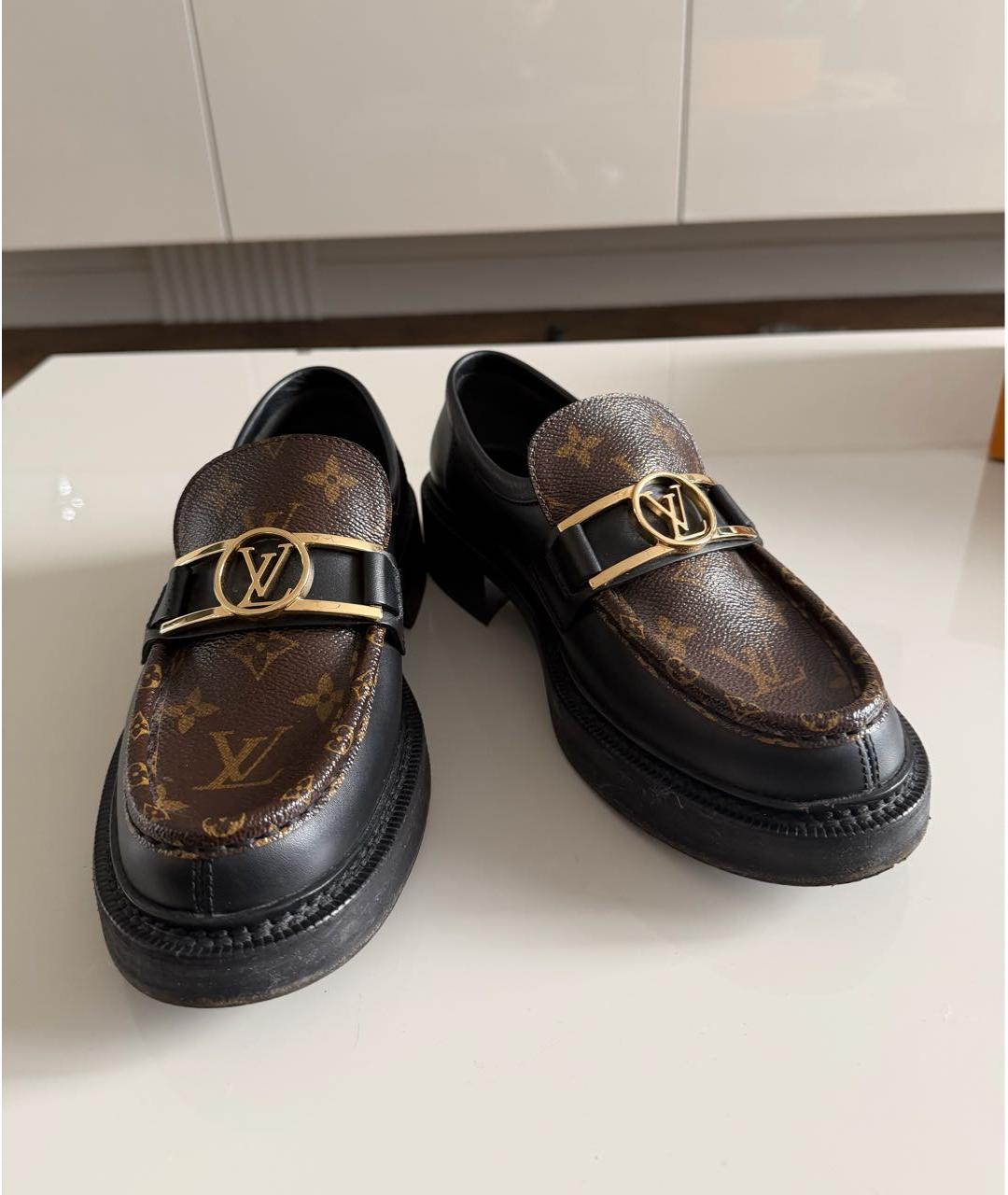 LOUIS VUITTON Коричневые кожаные лоферы, фото 5