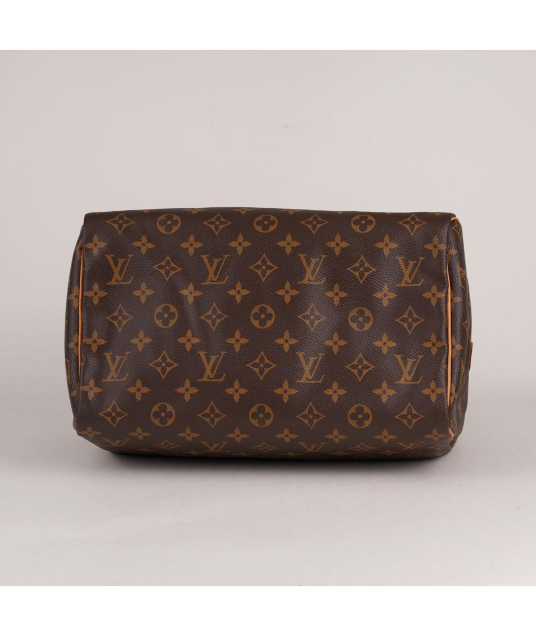 LOUIS VUITTON Коричневая кожаная сумка с короткими ручками, фото 5