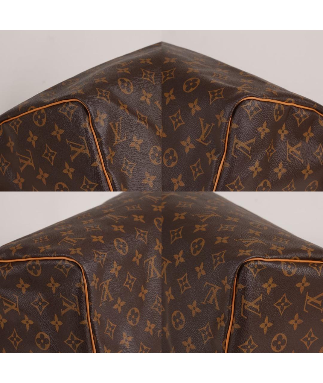 LOUIS VUITTON Коричневая кожаная сумка с короткими ручками, фото 7