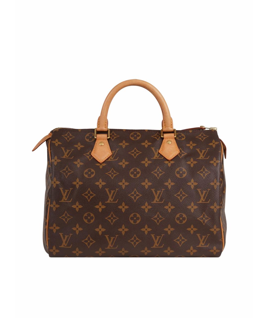 LOUIS VUITTON Коричневая кожаная сумка с короткими ручками, фото 1