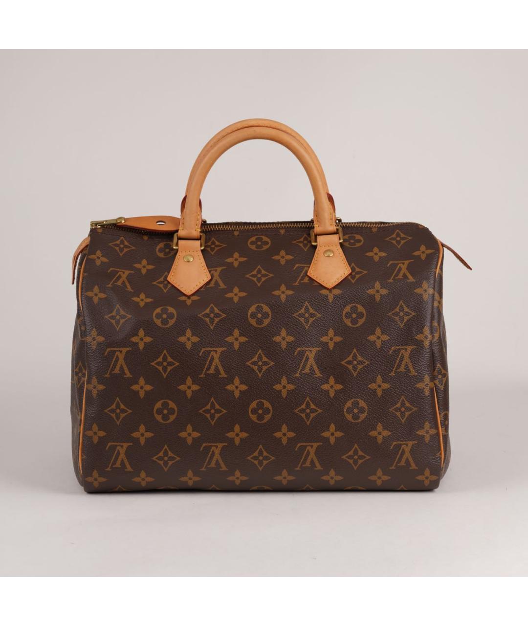 LOUIS VUITTON Коричневая кожаная сумка с короткими ручками, фото 2