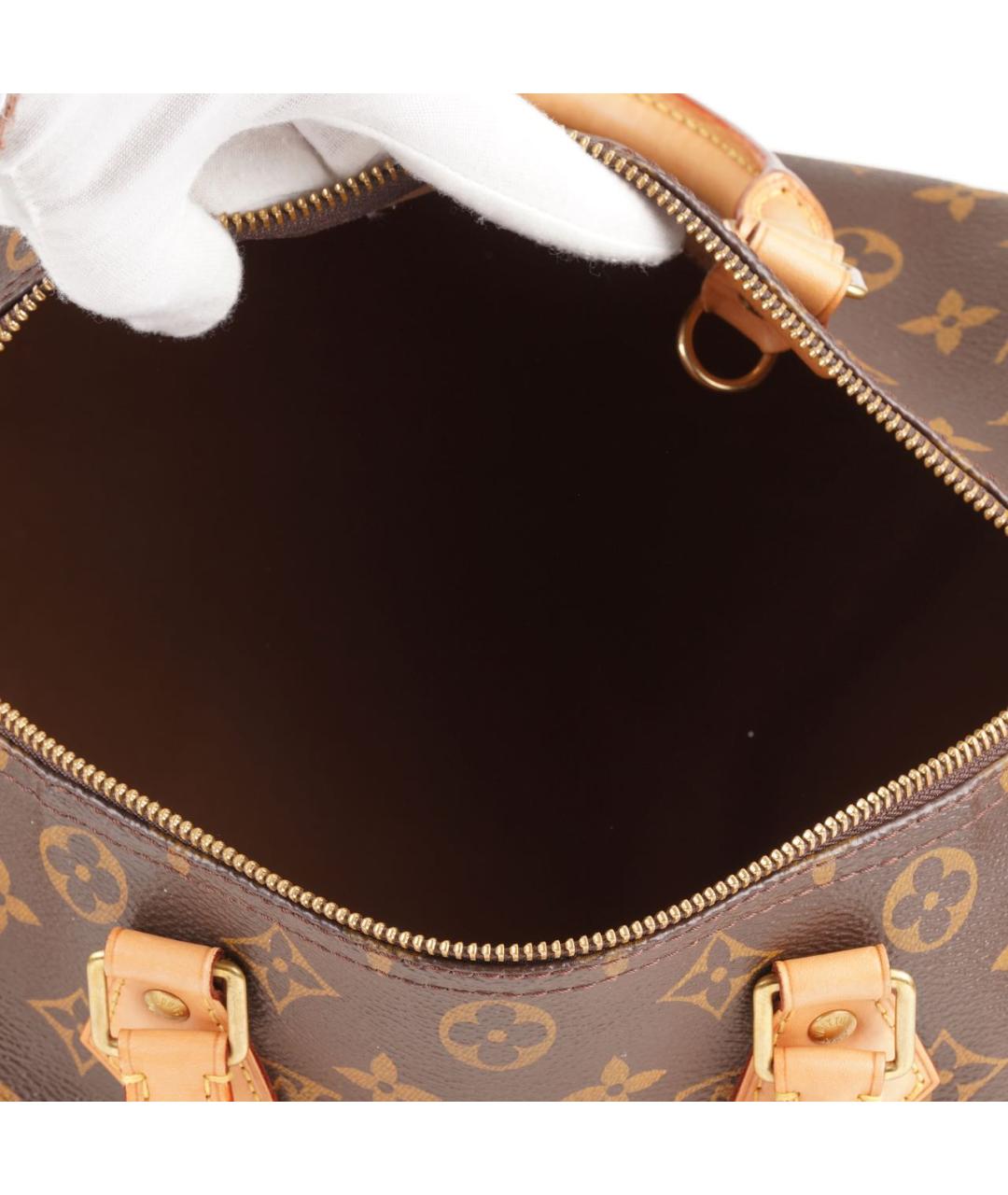 LOUIS VUITTON Коричневая кожаная сумка с короткими ручками, фото 6