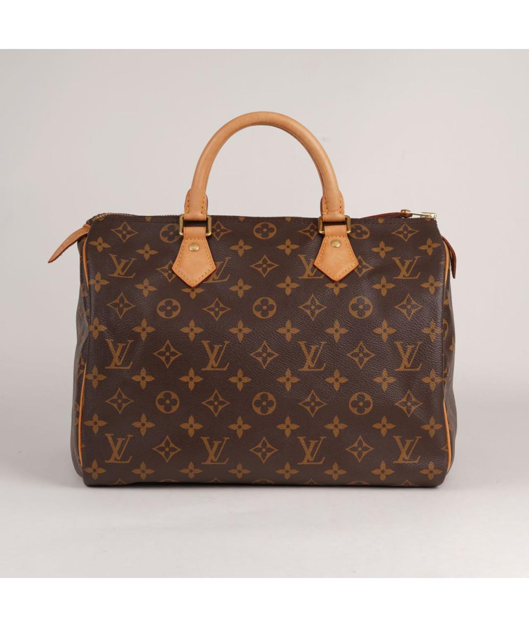 LOUIS VUITTON Коричневая кожаная сумка с короткими ручками, фото 8