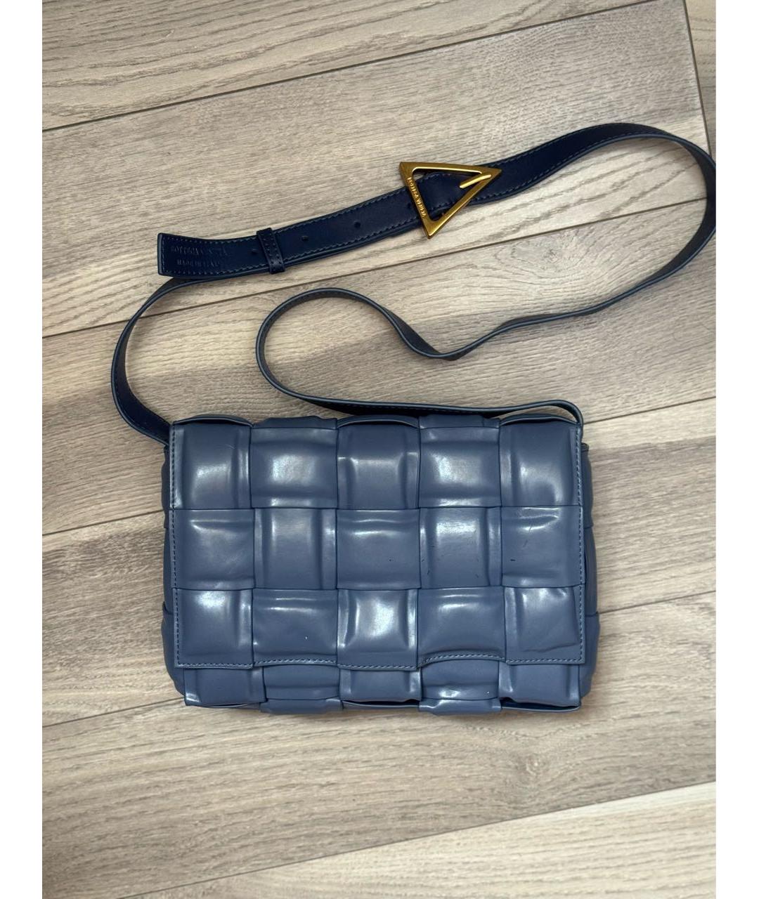 BOTTEGA VENETA Темно-синяя кожаная сумка через плечо, фото 6